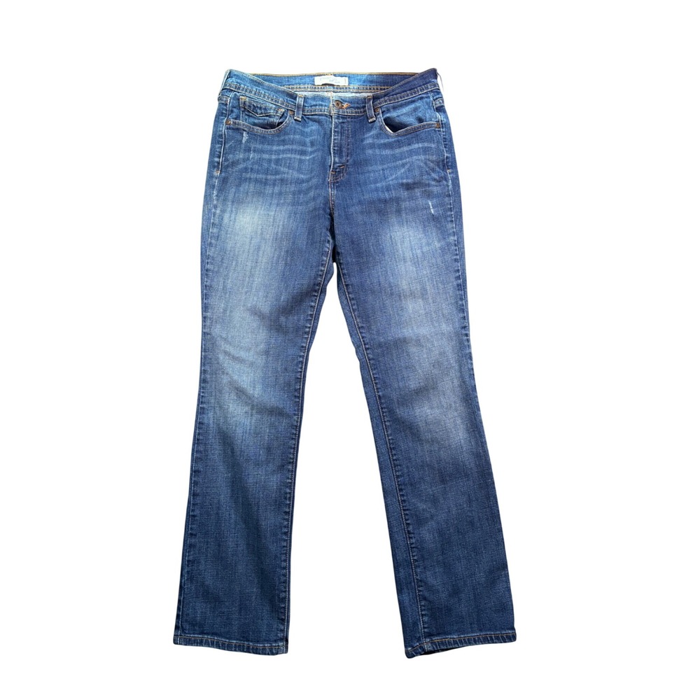 Levis 505 Straight Leg Jeans Medium Wash Blue Denim Size 12 M